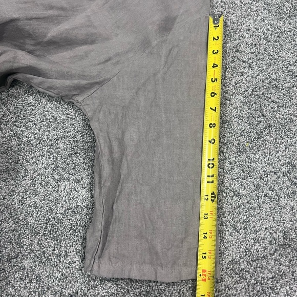 Modamalfi Made In Italy 100% Linen Button Front Shirt Dress Taupe Grey M/L - Picture 8 of 9